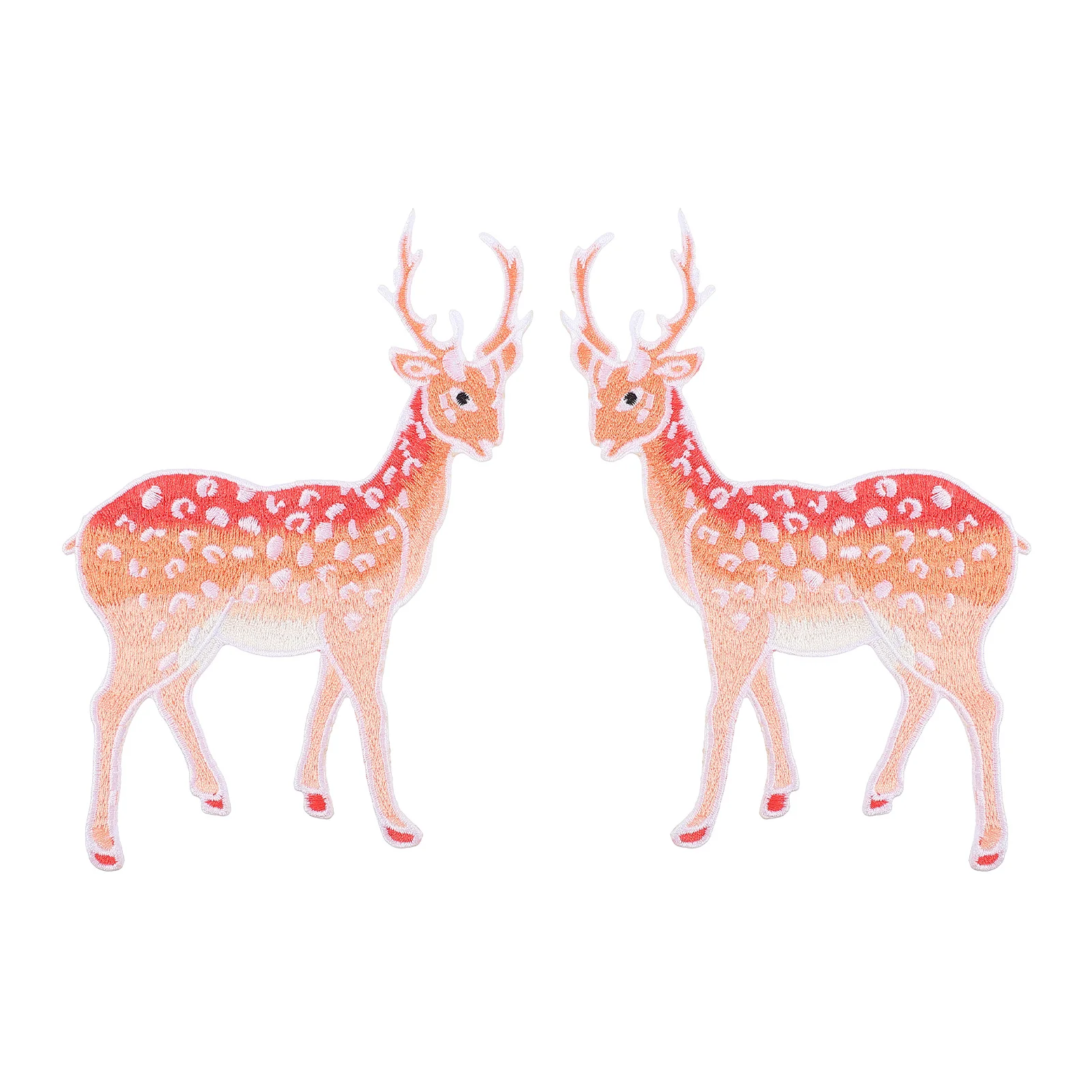 

2Pcs Embroidery Deer DIY Patches Creative Animal Shape Sewing Appliques Clothing Repair Fabric Decoration