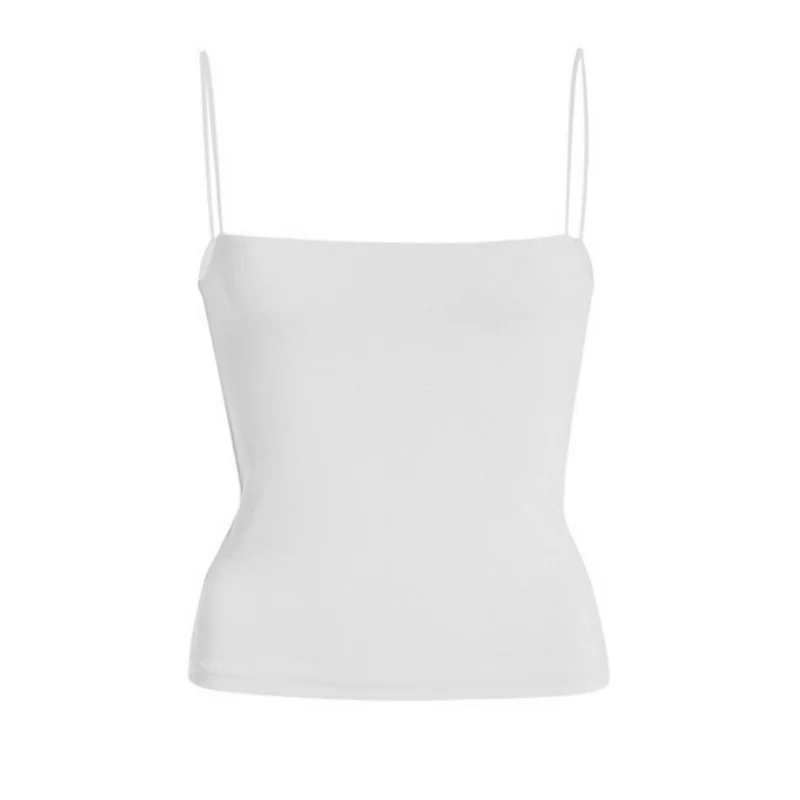 Casual Double-layer Opaque Bottoming Simple Elastic One-shoulder Tube Top Sleeveless Suspenders