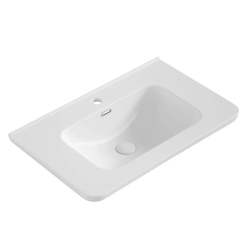 

Large size rounded corner Taichung basin ceramic integrated middle side basin bathroom toilet basin