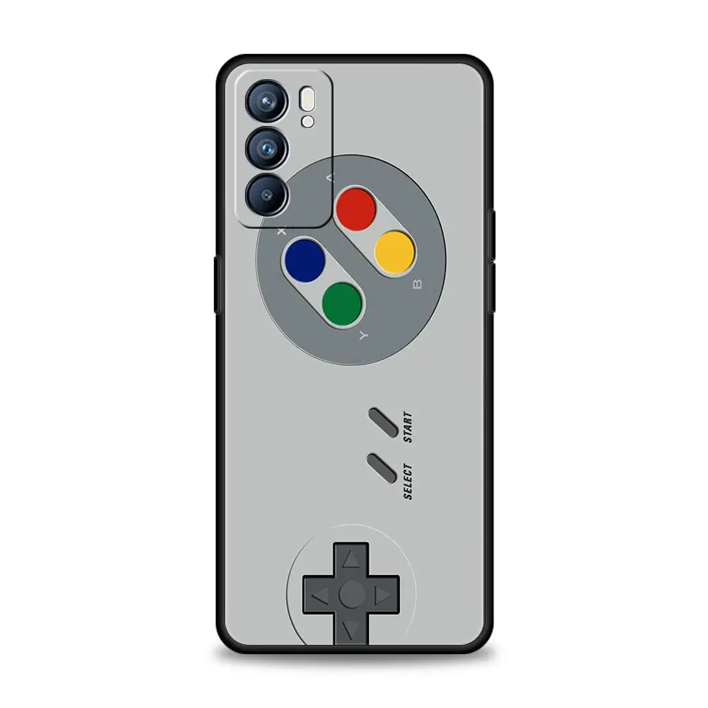 Video Game Boy Vintage GamePad Case For Oppo Find X6 Pro X5 A54 A53 A52 A9 A15 A95 A17 A16 A76 A74 A57 Reno8 Reno6 Pro 5G Cover