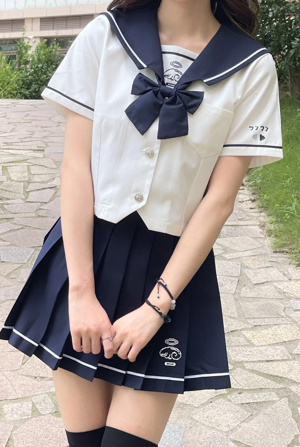 Japanese Style Student Girls School Uniforms Girls Navy Costume Women Sexy Navy JK Suit Sailor Blouse Pleated Skirt