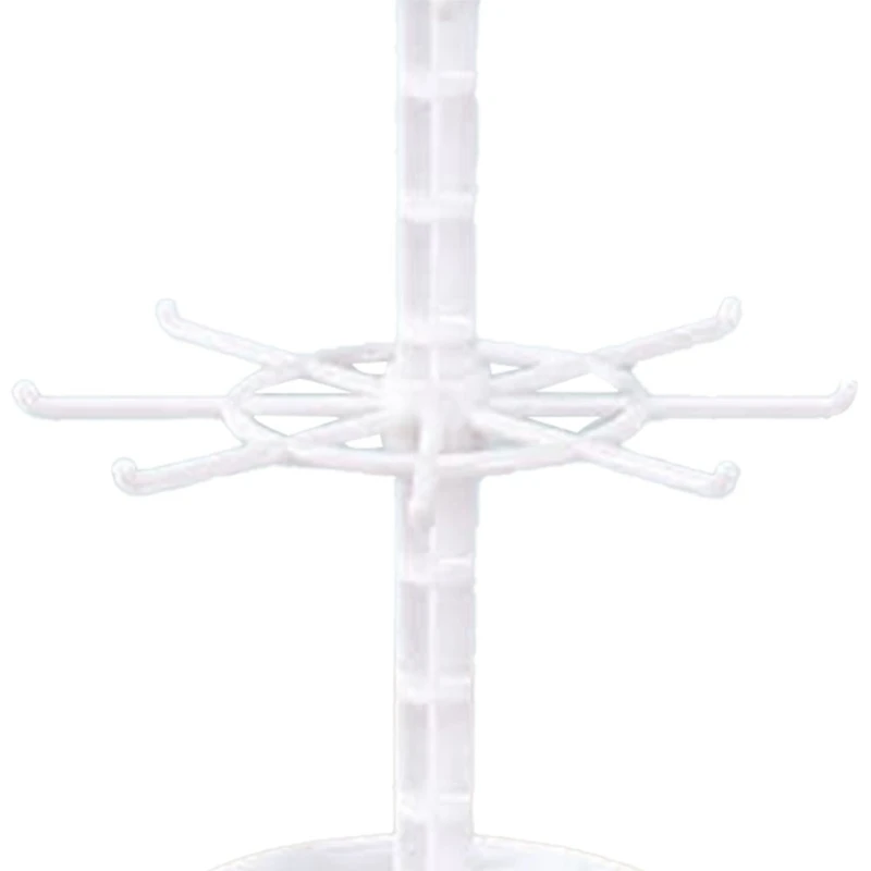 Countertop Acrylic Rotating Keychain Rack Adjustable 2 Tire Spinner Display Holder Trinkets Jewelry Organizer Stand-B-ABHG