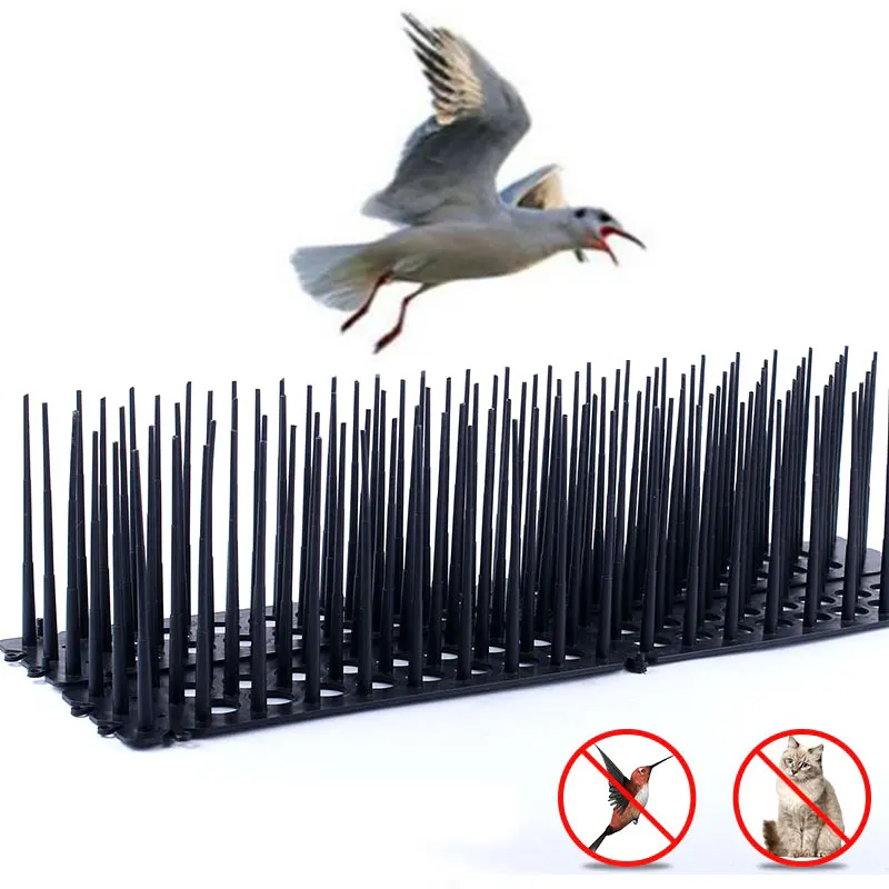 

25/50cm Stainless Steel Bird Thorn Garden Orchard Fence Bird Spikes Catcher Repeller Anti-Theft Pigeon Nails Plastic Base