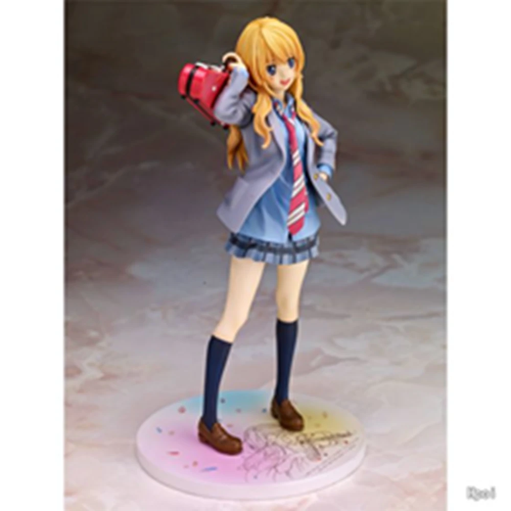 20CM Anime Shigatsu wa Kimi no Uso Miyazono Kaori Figure 1/8 Model School Dniform Dress Up Toy Gift Collection Action Figure PVC