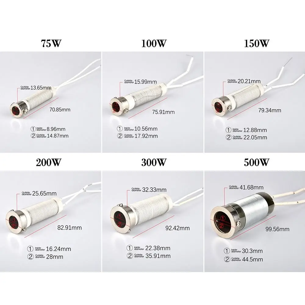Accesorio metalúrgico de calor, equipo de soldadura con núcleo de cerámica, herramienta de soldadura de repuesto de elemento calefactor