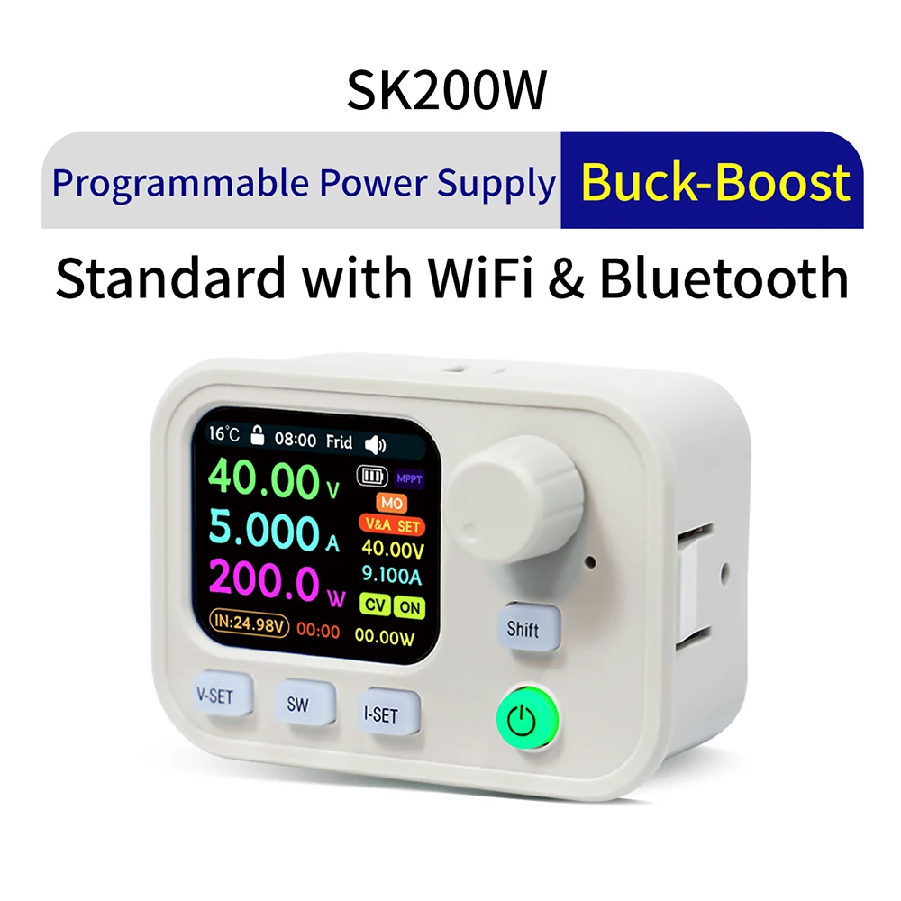 SK200W CNC-Controlled Adjustable Step-Up/Step-Down Buck-boost Power Supply Dual-System Constant Voltage&Current BT/Wi-Fi Control