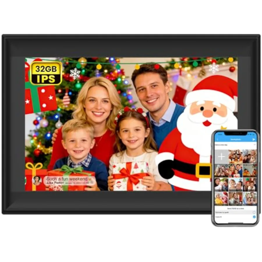 Cadre photo numérique intelligent WiFi SSAWiFiFRAME, écran tactile IPS 1280 * 800, rotation automatique, mémoire intégrée 32 Go, 50 photos/