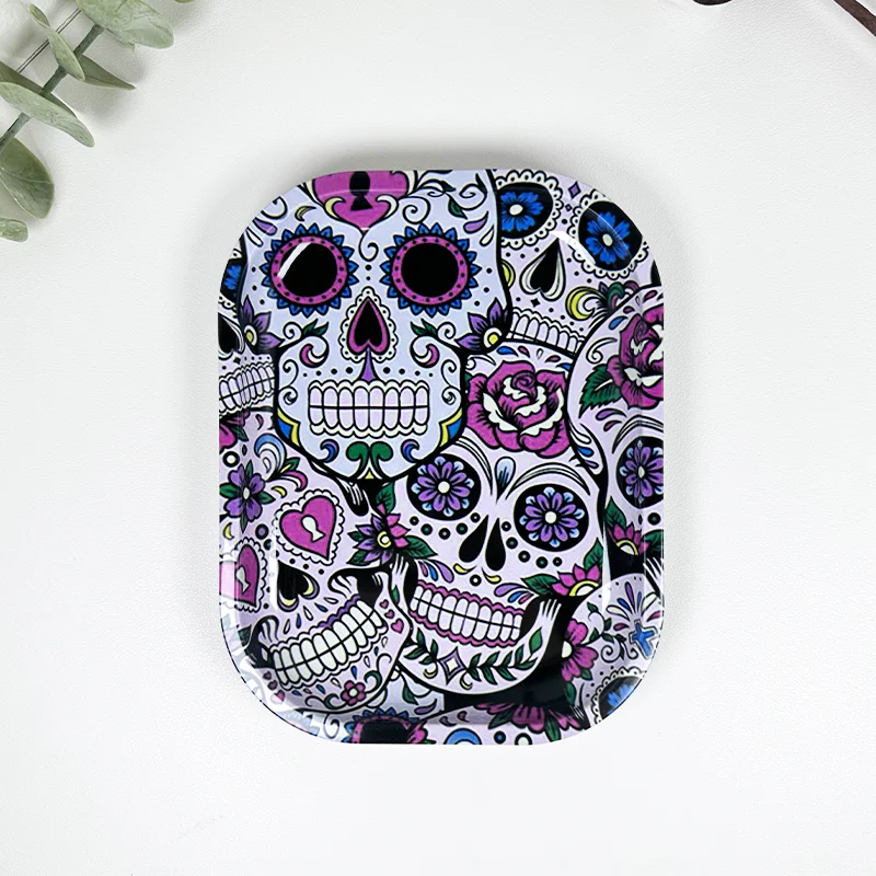 

Дымовой лоток с рисунком скелета 180*140 мм, металлический лоток для дыма, набор для курения, лоток для хранения