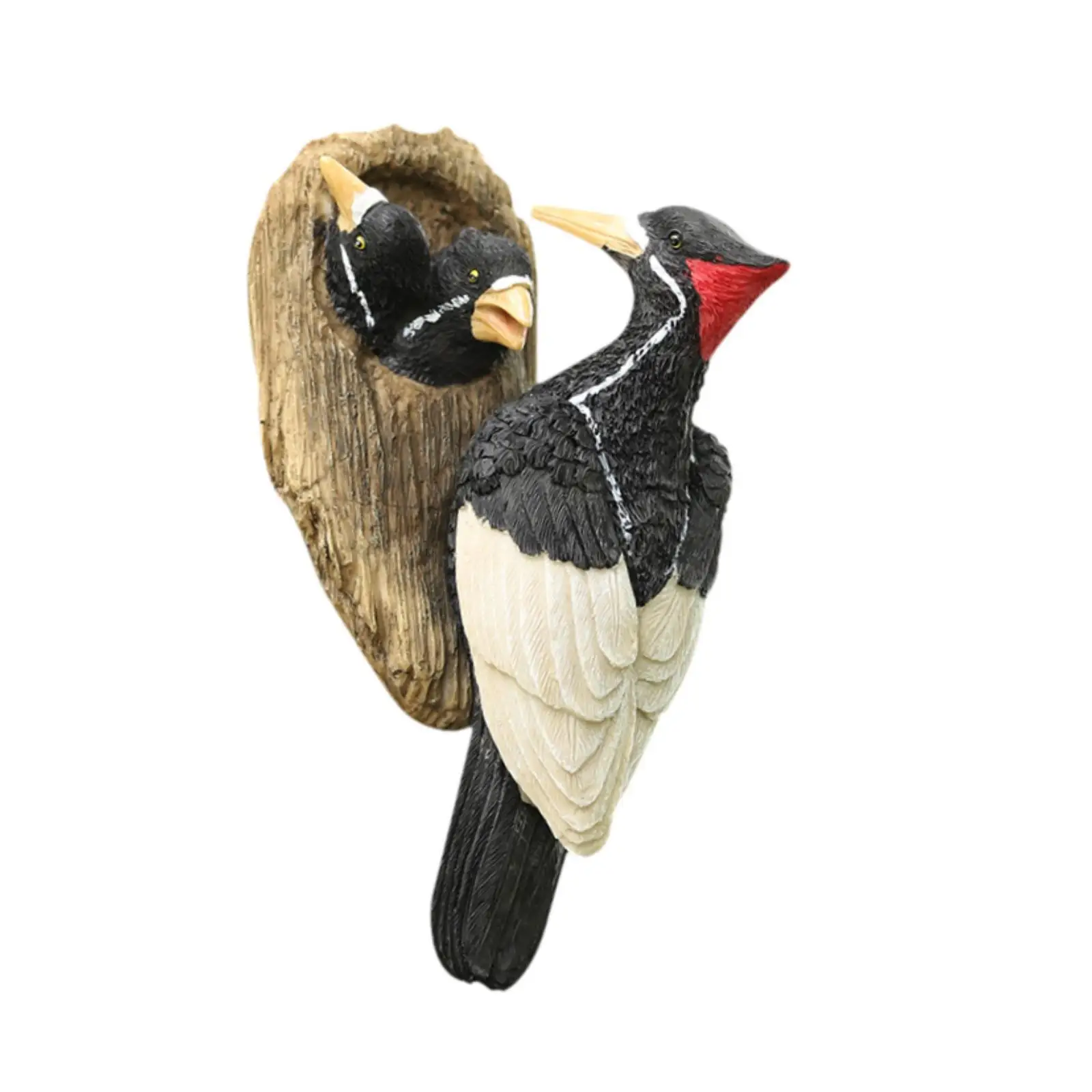 Simulated Woodpecker Tree Hugger Statue 11.5x11x23cm Versatile Lightweight for Bird Enthusiasts Easily Install Bird Figurine