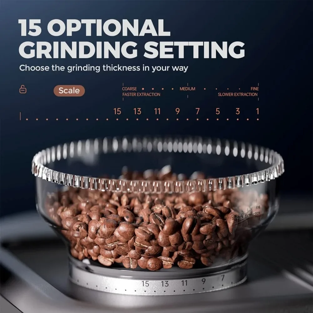 Macchina per caffè espresso Pompa ad alta pressione per cappuccino da 20 bar con macinacaffè Barista/schiuma per latte in acciaio inossidabile