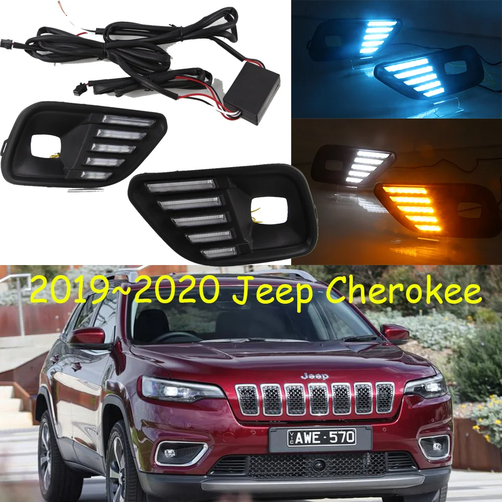 

2019~2020year for Jeep Cherokee daytime light car accessories LED DRL headlight for Cherokee fog light