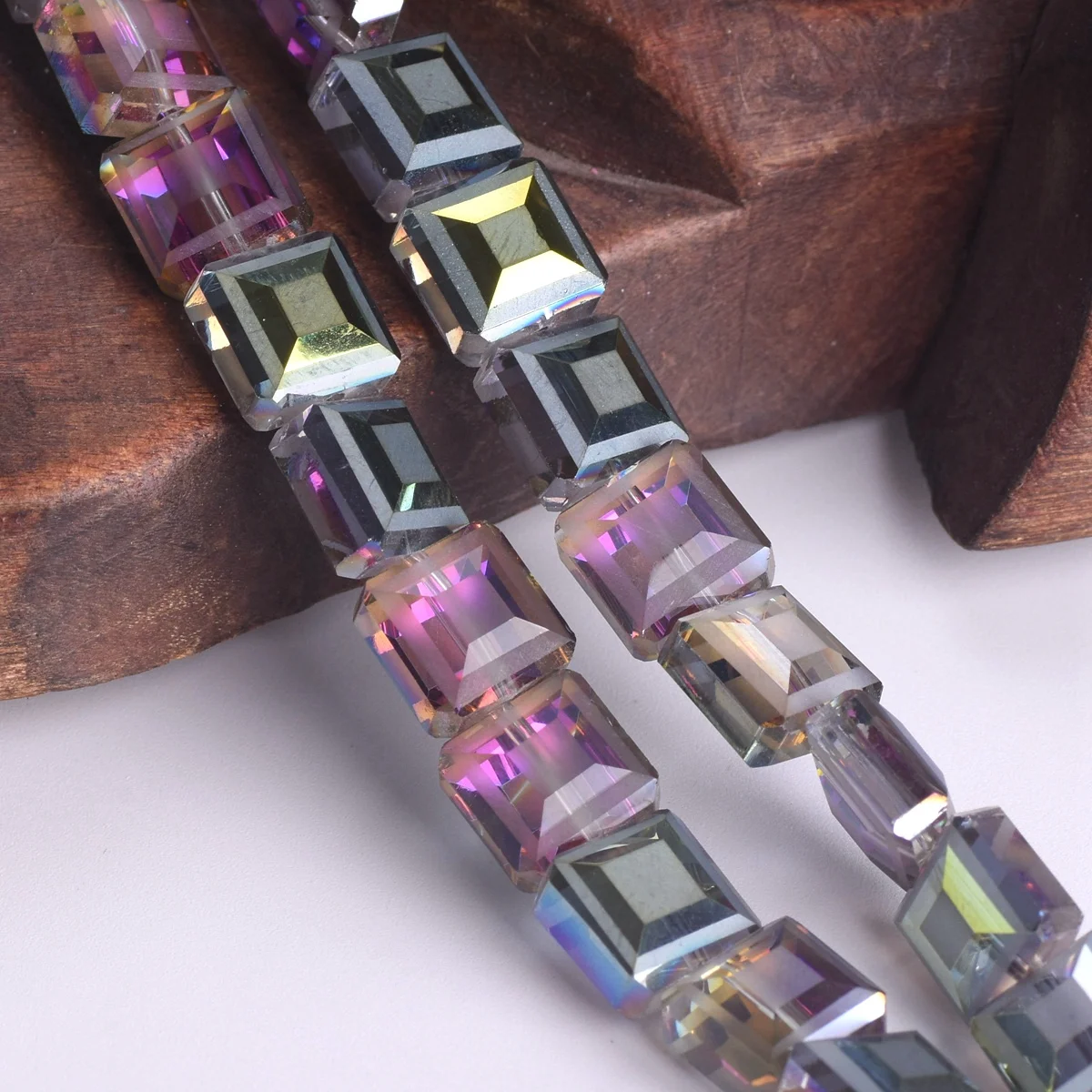 Cuentas sueltas de cristal facetado mate brillante, 10 piezas, 10mm, forma cuadrada, para fabricación de joyas, manualidades