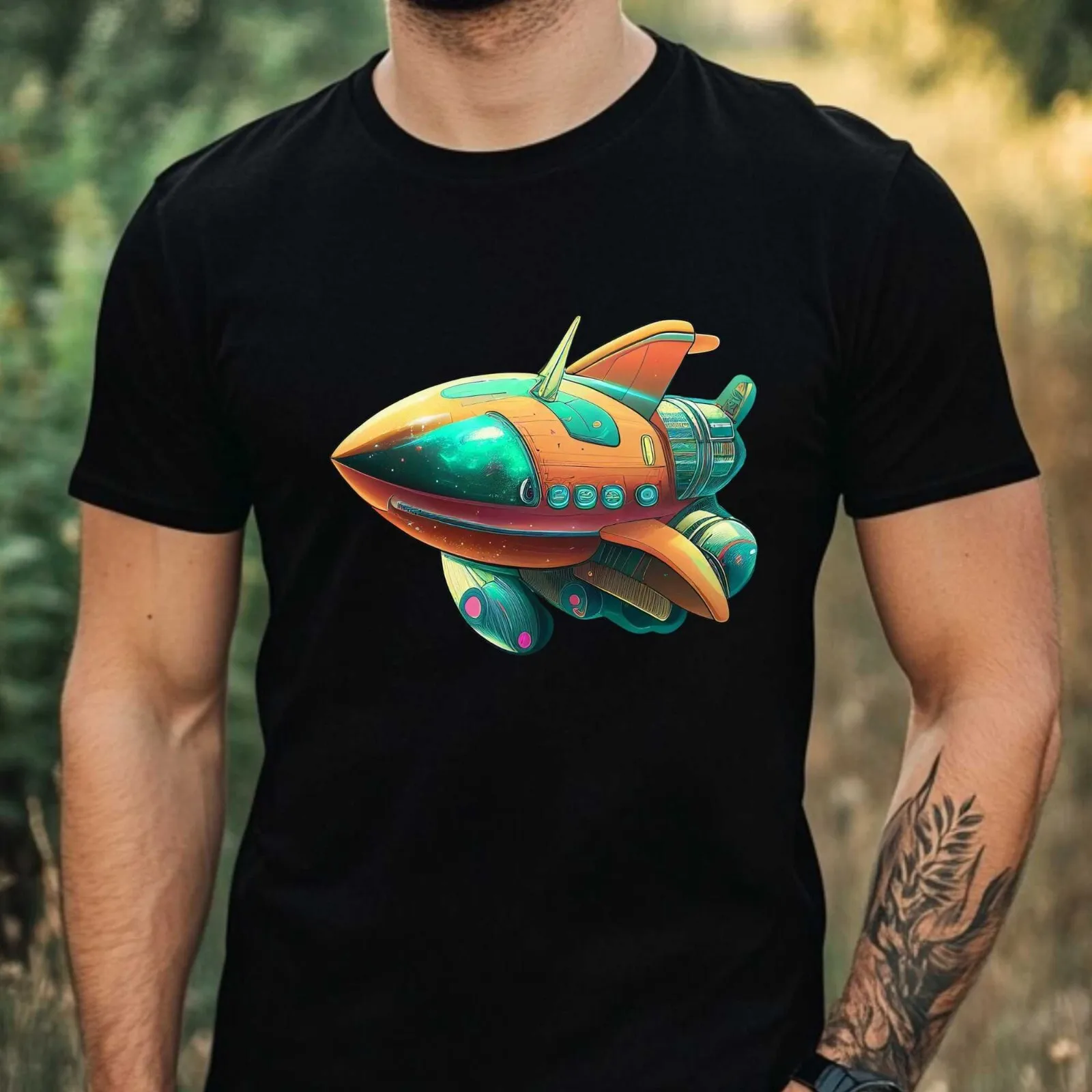 Herren-T-Shirt aus Baumwolle mit Astronautenmotiv, Größe XS bis 5XL