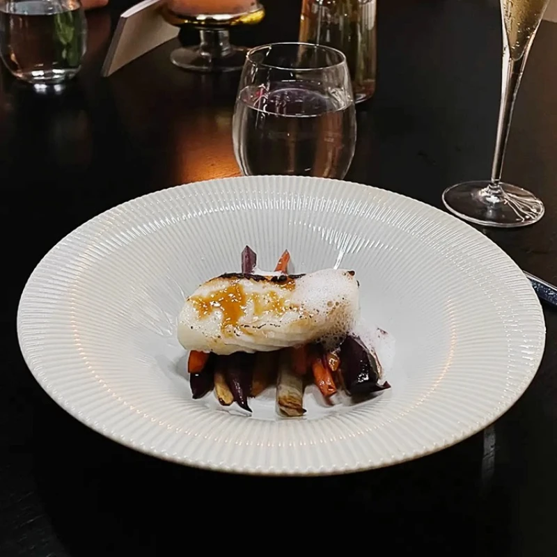 

Керамическая тарелка с водной рябью, толстая тарелка для супа, десертная тарелка, тарелка для макарон, тарелки с соломенной шляпой, молекулярная кухня, ресторанная посуда