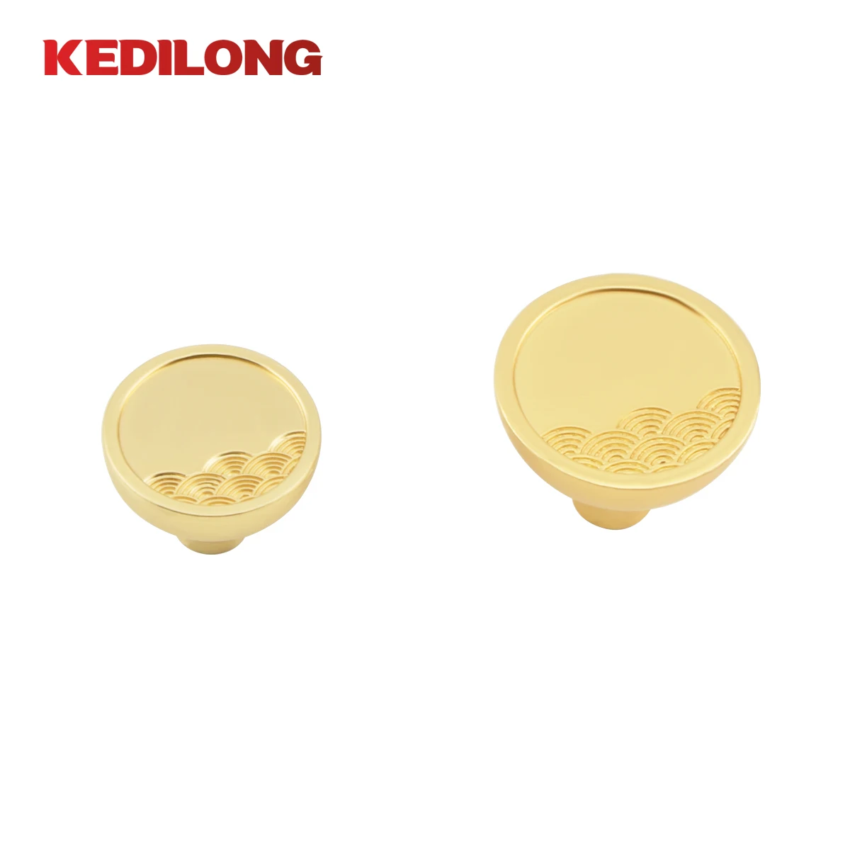 KEDLO-Zinc Alloy Kitchen Cabinet Handle, Botão de gaveta, Hardware, moderno, simples, ondulado Padrão, Ouro