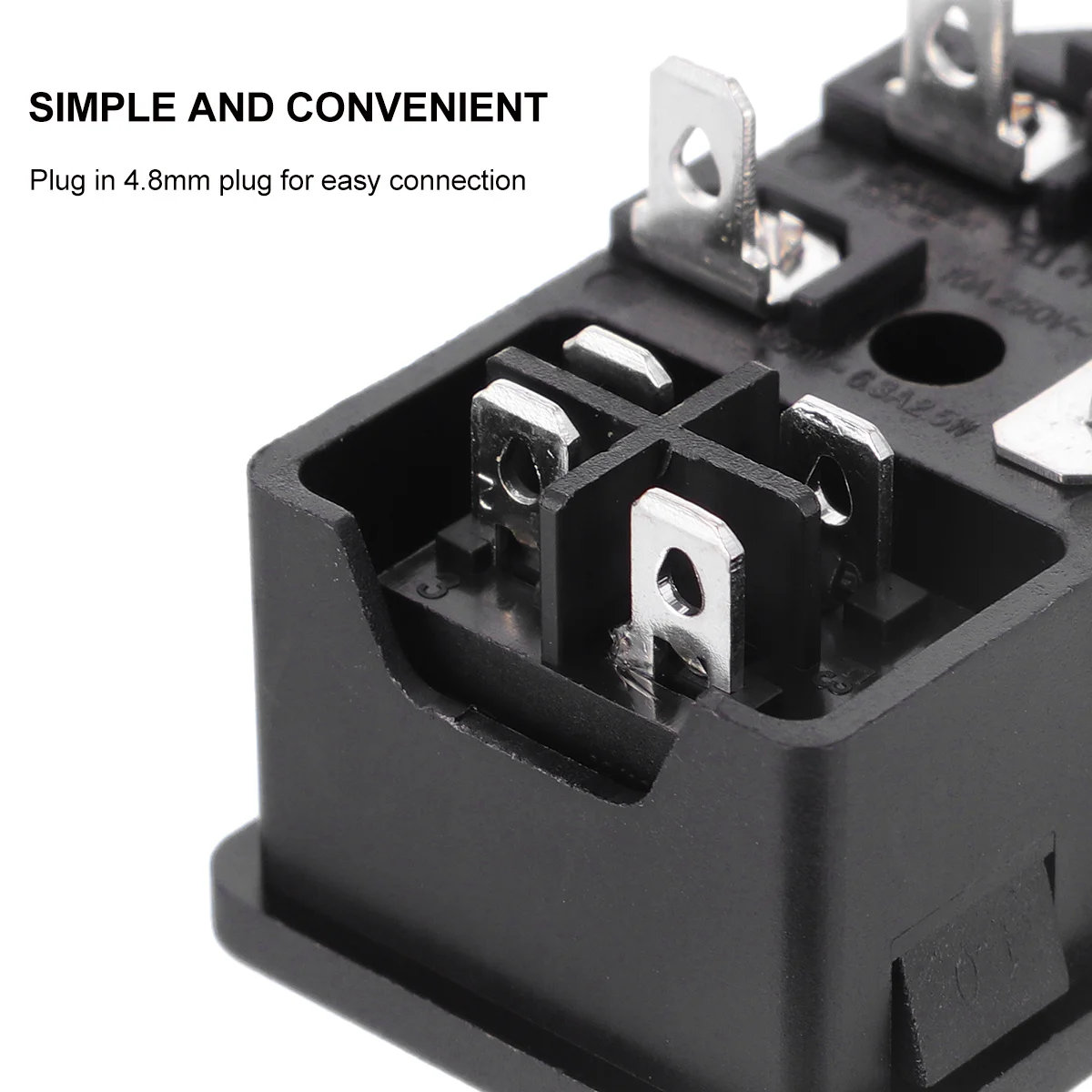 

Male Ac Power Plug Socket 3-Pin 10A 250V Rocker Switch Fuse Holder Power Inlet LED Light Electrical Outlet for Neon Light