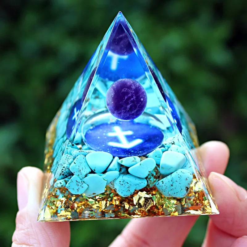 

Explosive Sagittarius Crystal Crushed Stone Pyramid Household Resin Drop Glue Craft Desktop Decoration