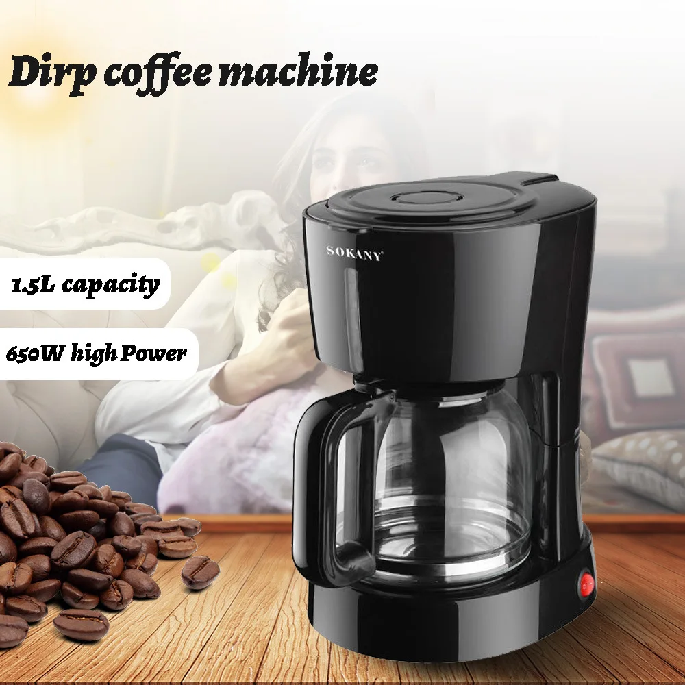 

1500ML Electric Coffee Maker American Drip Semi-Automatic Coffee Maker Drip Milk Tea Maker