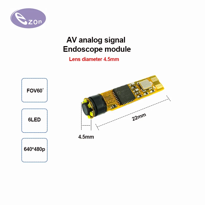 Módulo de endoscopio analógico AV, 4,5mm, EZ-EN45AV