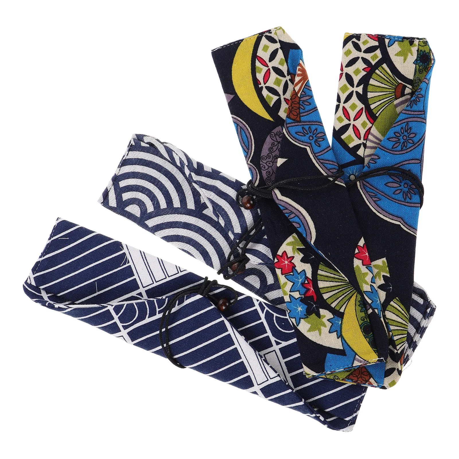 

4 Pcs Chopspoon Storage Bag Cotton Cutlery Pouch Drawstring Pocket Wallet Dinnerware Carrying Case Chopsticks Container Travel
