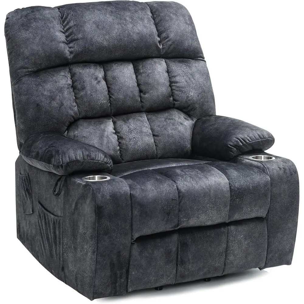 

Oversized Electric Recliner with Massage, Heat, and Cup Holders for Comfortable Living Room Seating