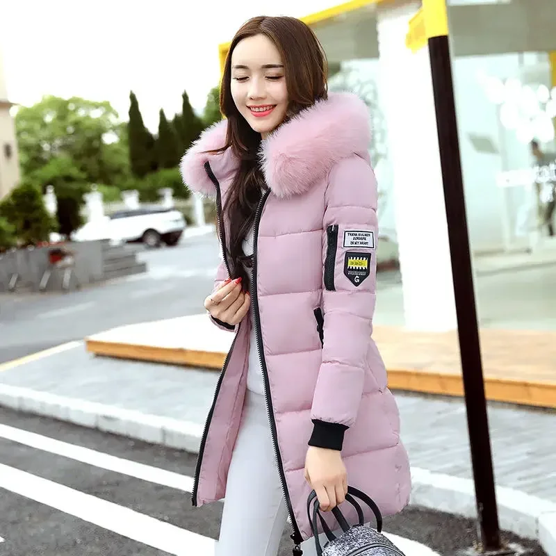 Duck Down Women\'s Jacket Parka Long Padding Female Coats Overcoat Thick Quilted Padded Pink Korean Reviews Many Clothes Elegant