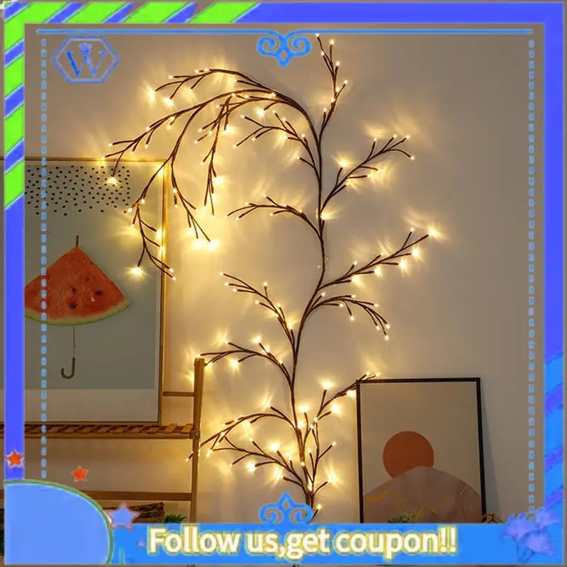 

144 LED Tree Branch Rattan Lights Willow Vine Lights Warm White 8 Function Model EU Plug With Remote Control Durable