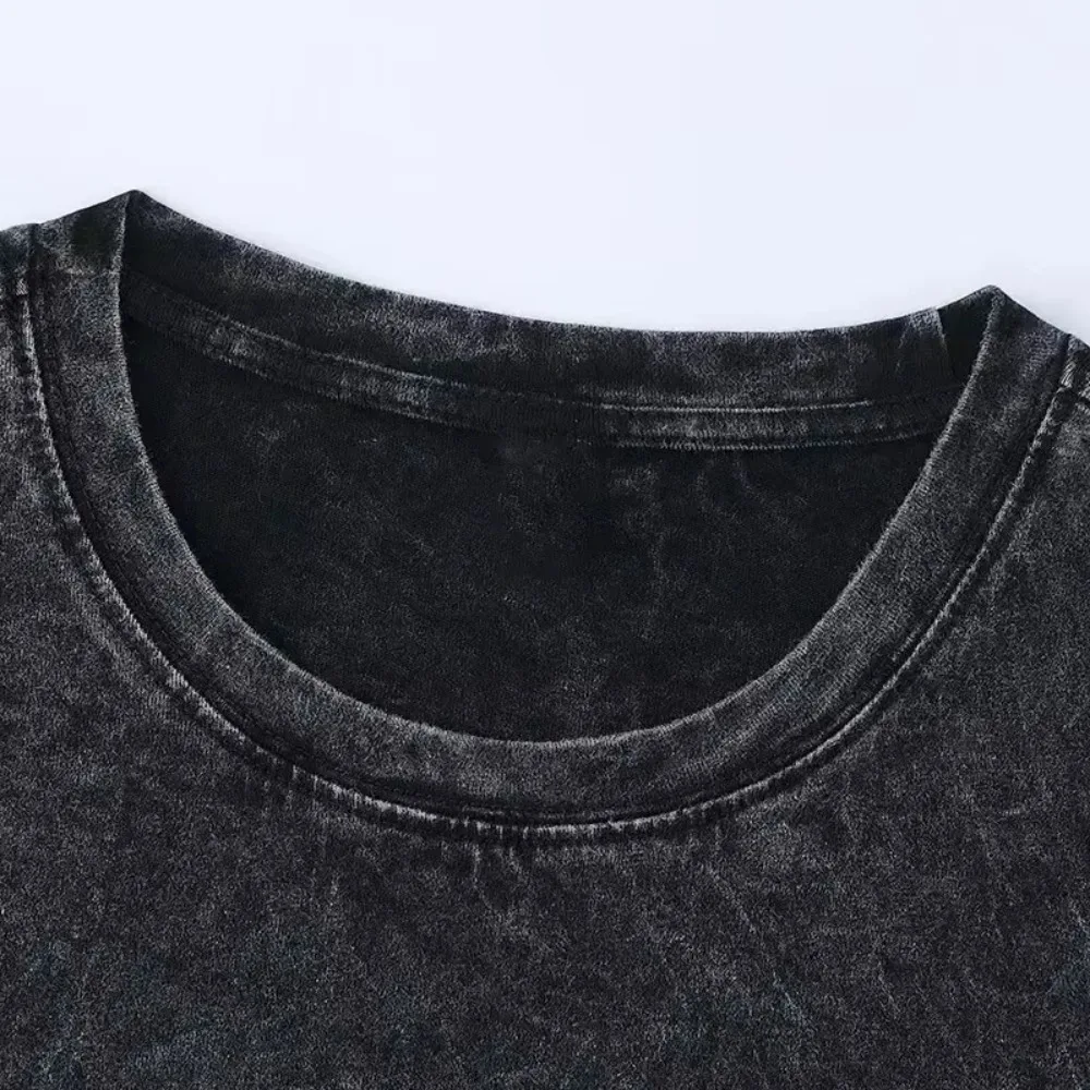 2025 Harajuku Street Wash T Shirt Retro Japanese Anime Printed Cotton T-shirt Men's Women's Summer Short Sleeve Tshirt