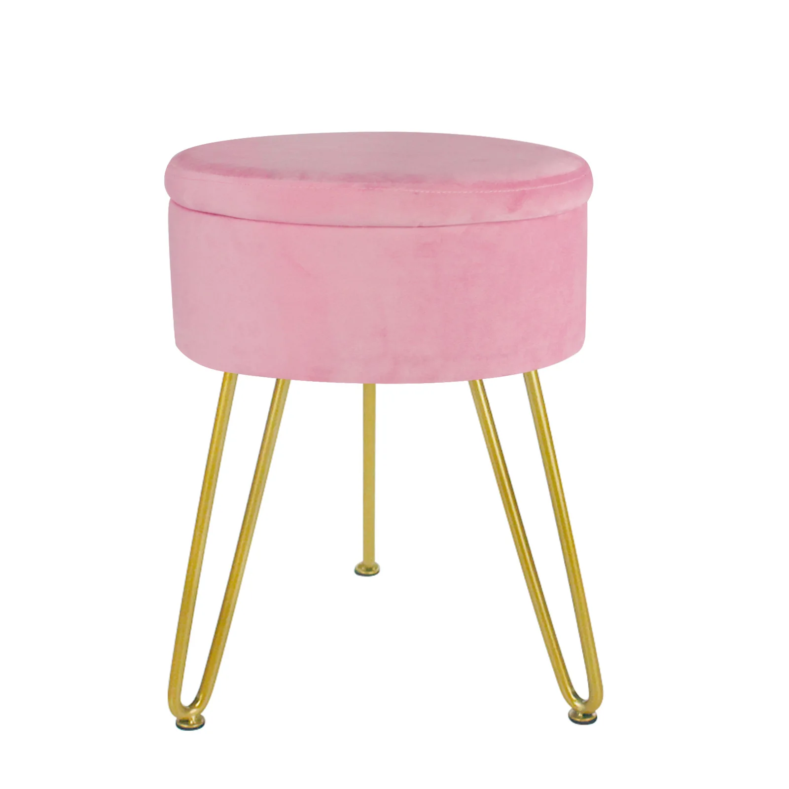 Modern Home Decor Small Soft Cover Luxury Upholstered Round Bedroom Foot Stool Ottoman
