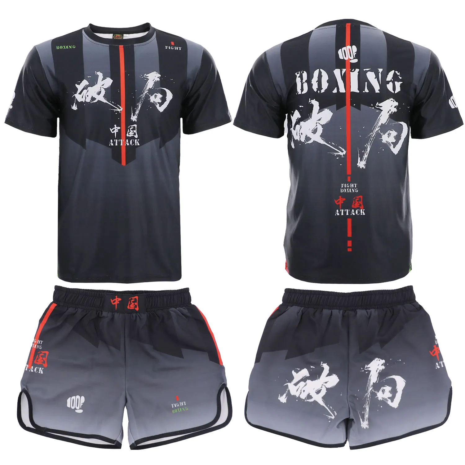 Jujutsu MMA Sports Boxing Fighting Training Set Muay Thai Jujutsu Short sleeved Casual Quick drying Shorts