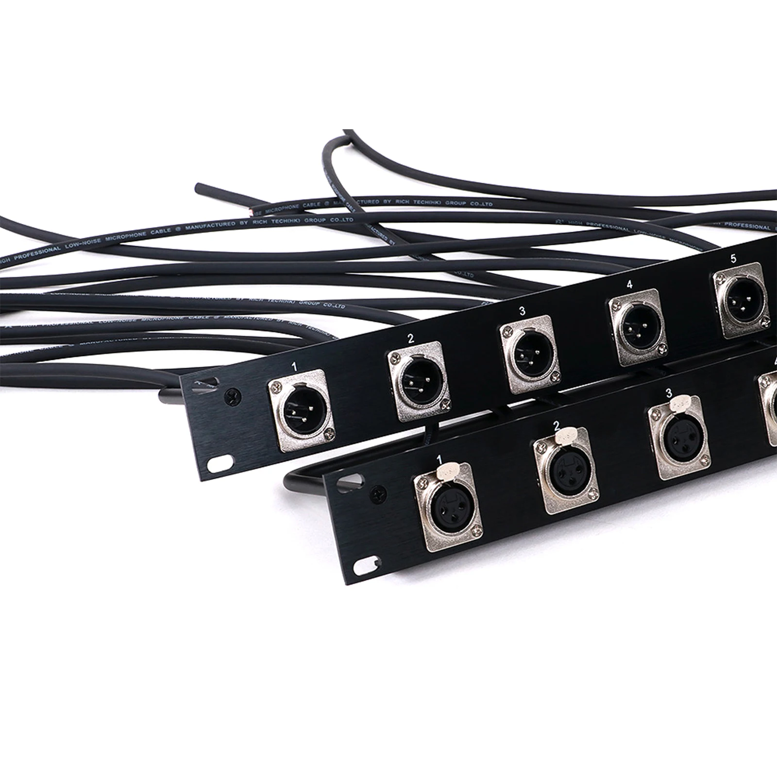 1PC Rack Patch Panel 8 Way 3 PIN XLR Female/Male Chassis Connnector 1U Flight Case Mount for Loudspeaker Audio Cable DIY