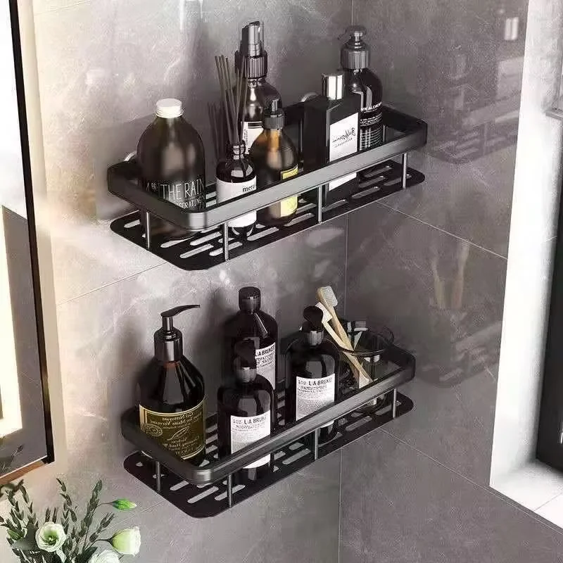 Three Legged Rack Wall Hanging Corner Rectangular Bracket Wall Mounted Shower Shampoo Rack Bathroom Rack Towel Rack Bracket