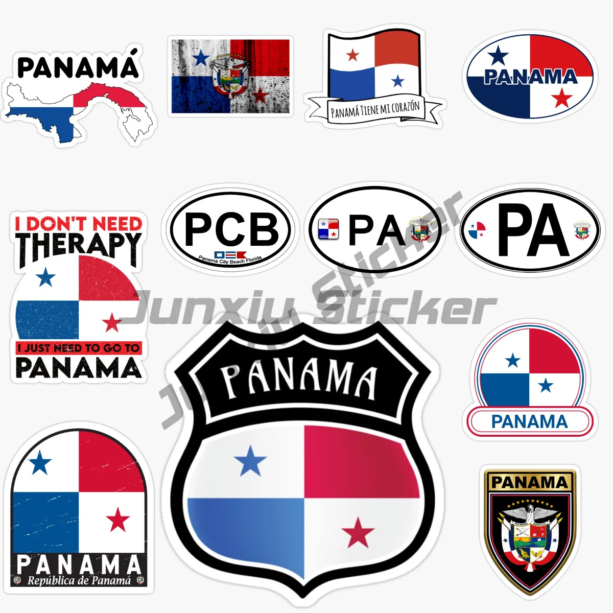 

PANAMA National Flag and Emblem Car Sticker Car Truck SUV Window Wall Cup Laptop Vinyl Self-adhesive Decor Applique