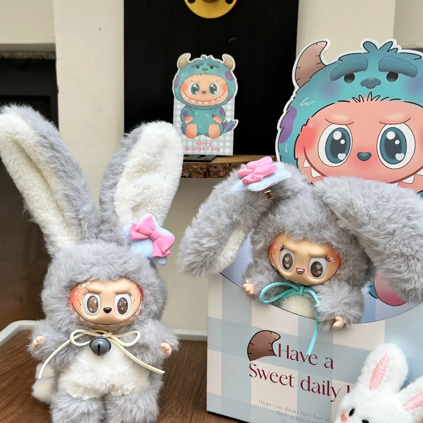 

2025 New For Labubu Rabbit Clothes Cute Vinyl Doll 17cm V1 V3 DIY Clothes Accessories Toys Gifts Decoration Pendant Set