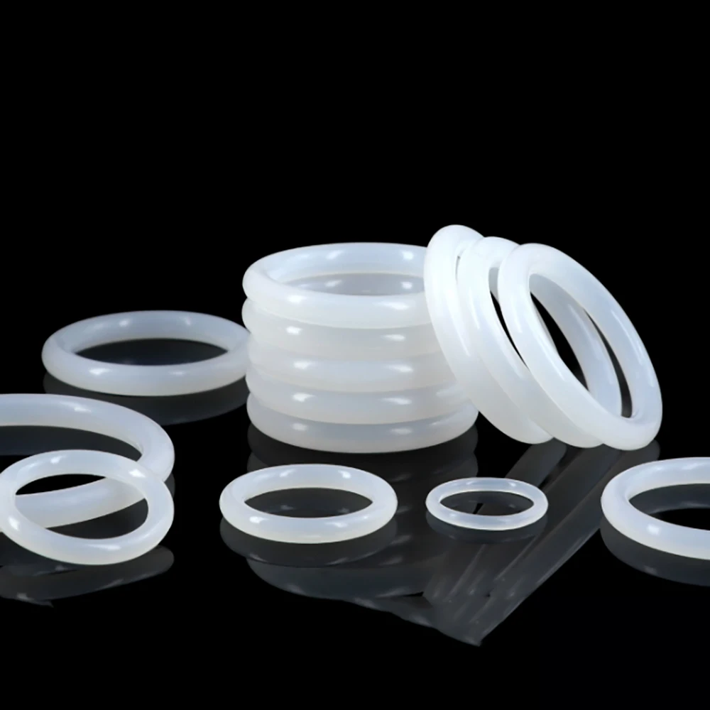 White Silicon Rubber O-Ring Fluoro Rubber Oil Resistant Gasket Sealing Washer Faucet Plumbing Gaskets Thick CS 1.5mm OD 5mm-80mm