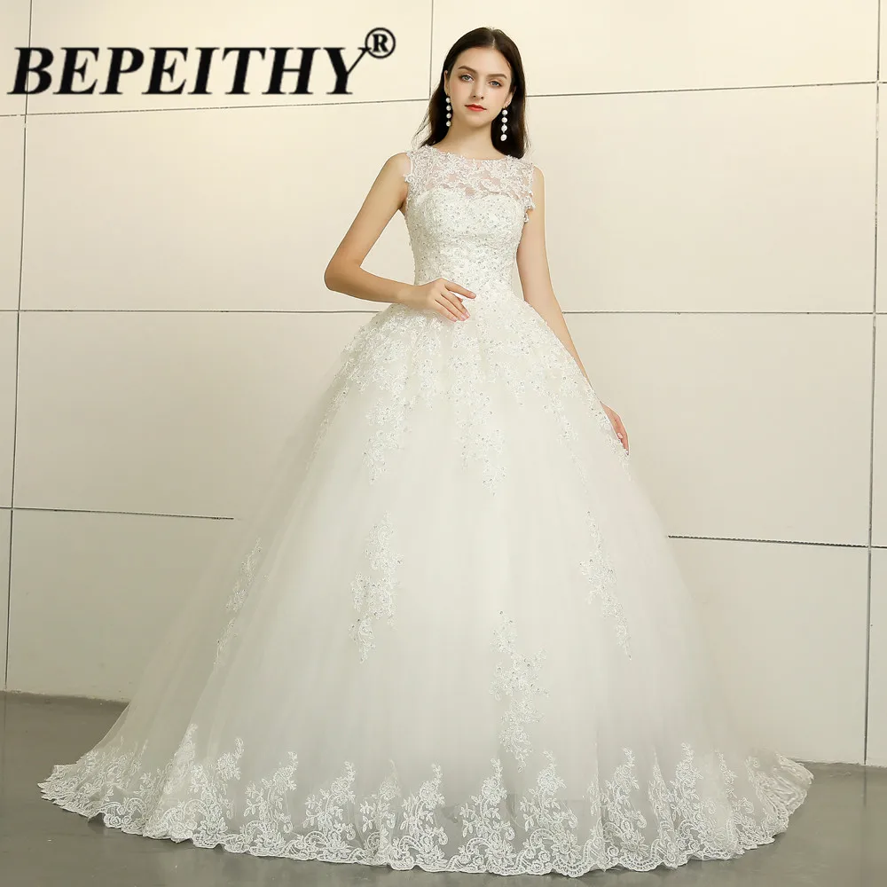 BEPEITHY Customized Princess Lace Wedding Dresses For Women Ball Gown Luxury Bridal Gowns Vestidos De Novia Custom-made Dress