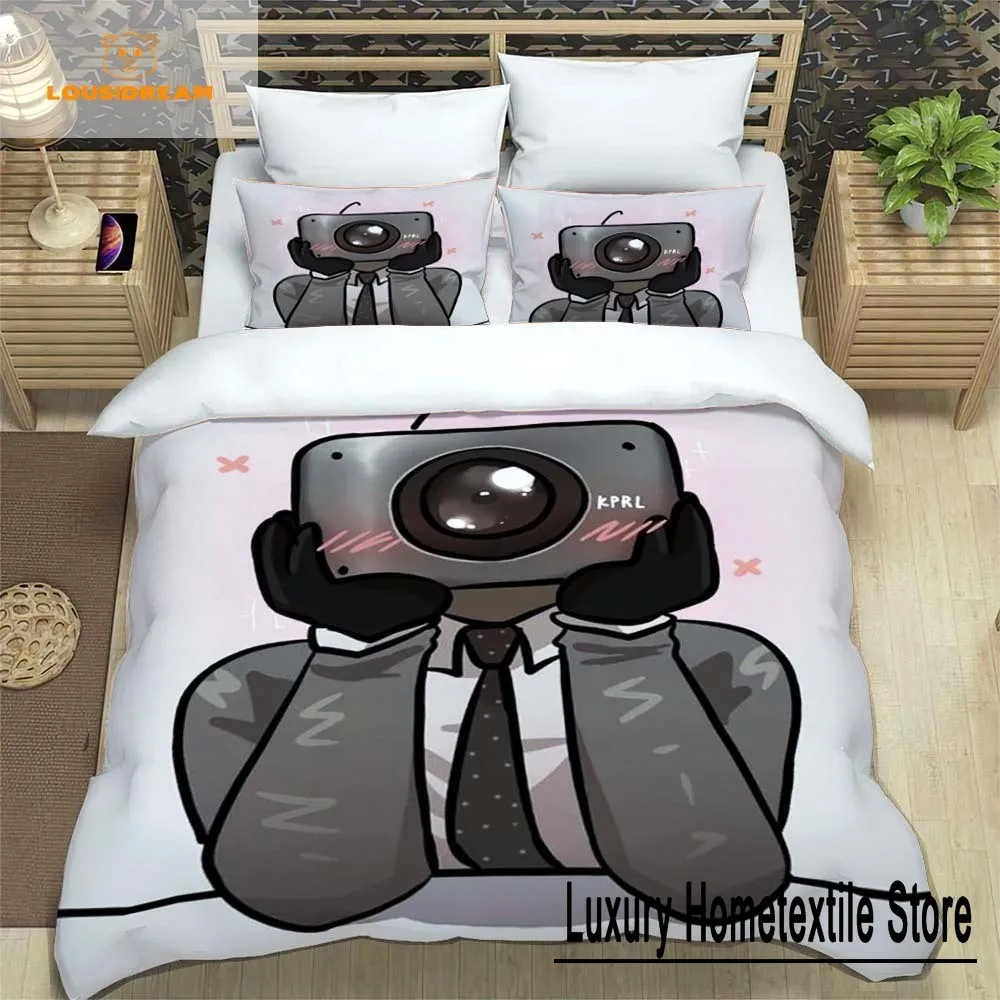 Skibidi Toilet Funny Kprl Speaker Cartoon Duvet Case Pillowcase Bedding Set Twin Full King for Boys Adults Bedroom