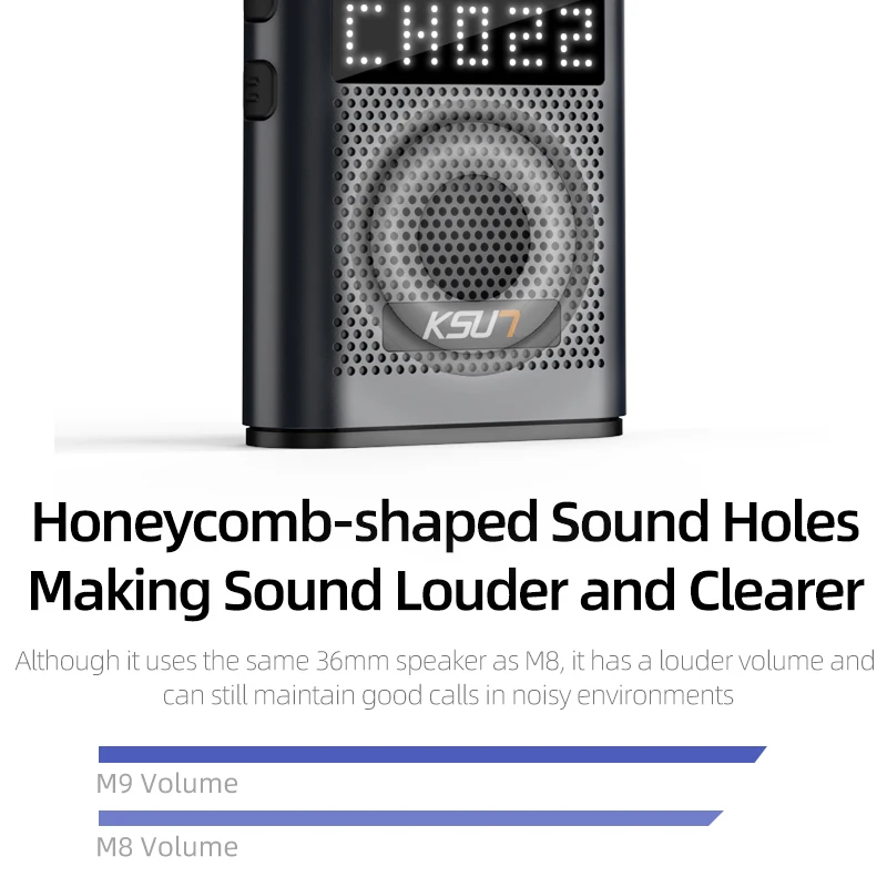 

KSUN Walkie Talkie 2 pcs Included FRS/PMR Small Portable Radio Mini Long Range Communication Radios Wireless Set M9 Transceiver