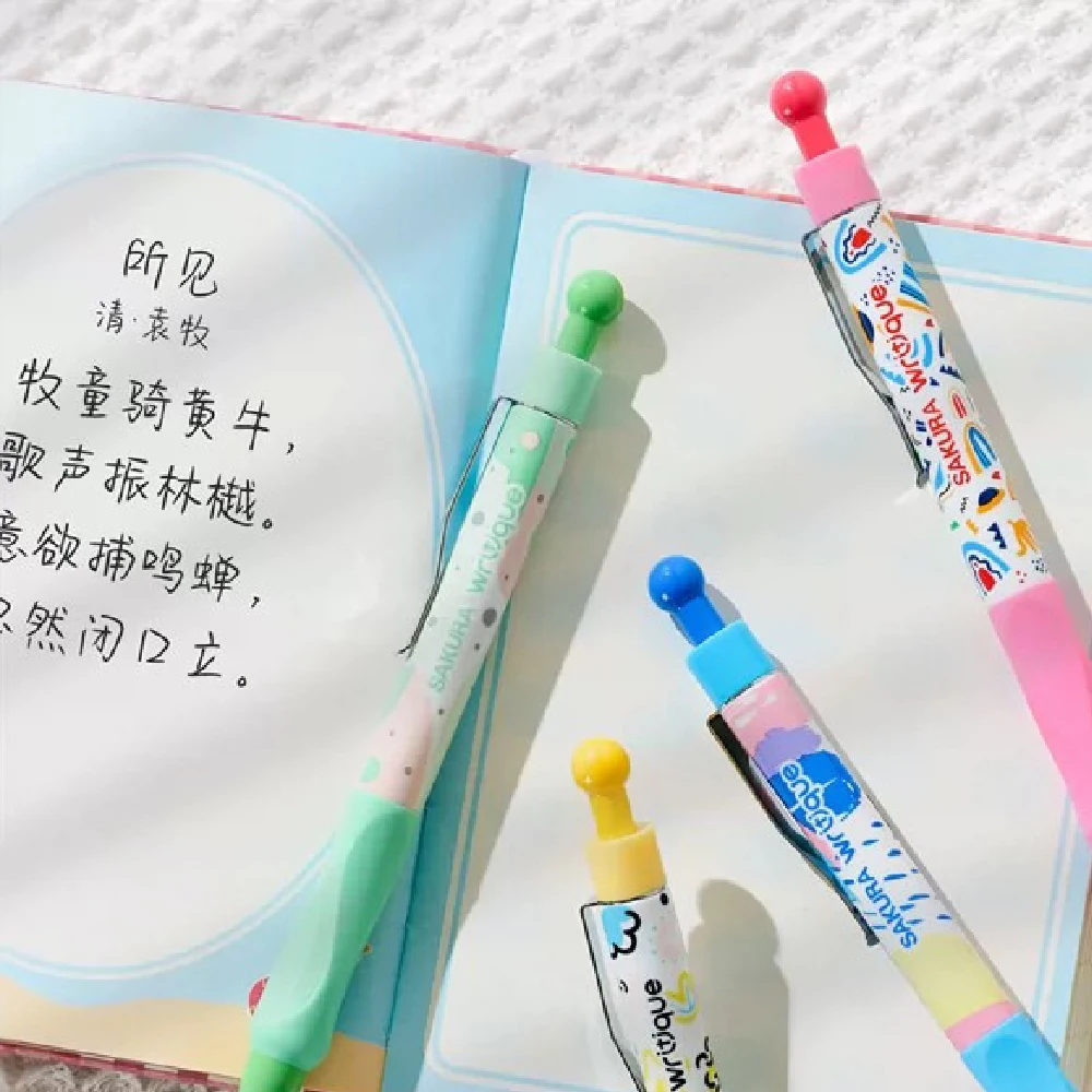 4pcs Original Japan SAKURA Gel Pen Set Kawaii 0.5mm Large Capacity Black Smooth Writing Signature Pen for School Office Supplies