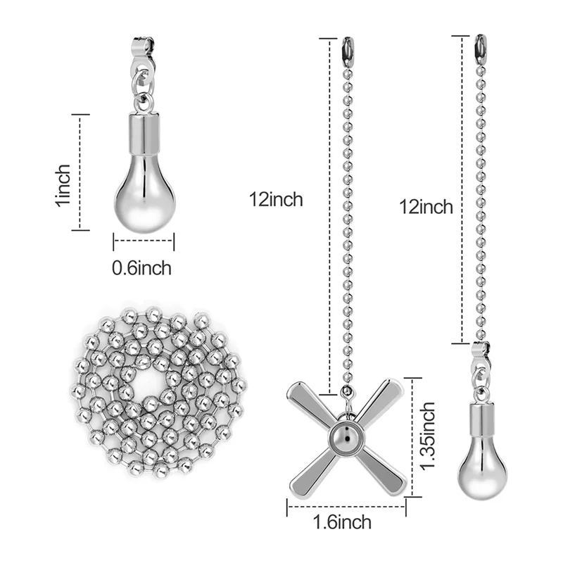 A72P 2Set Ceiling Fan Pull Chain Set For Ceiling Fan And Lighting Ultra Long Beaded Ball Pull Chains For Lamp Fan Accessories