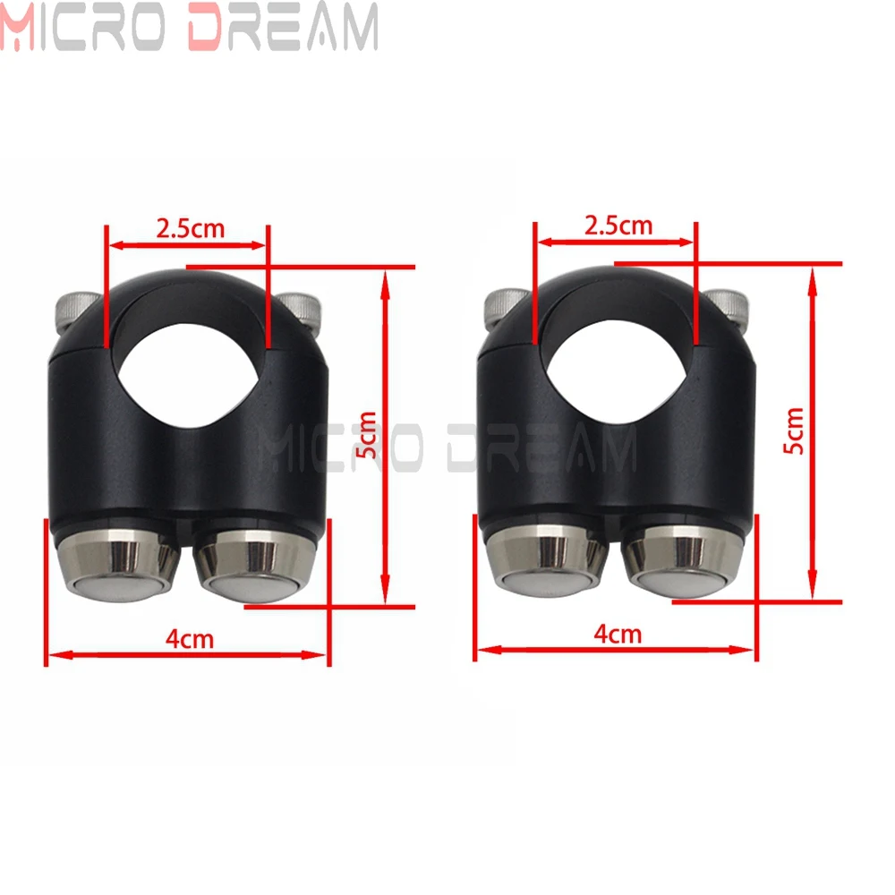 Dubbele Momentary Knoppen Motorfiets 7/8 "& 1" Stuur Schakelaar Motor Claxon Elektrische Start Kill Lamp licht AAN UIT