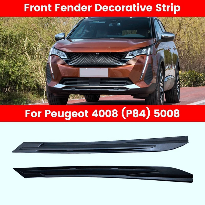 Car Front Fender Decorative Strip Without Bright Strip, 98141939XT 98141938XT for Peugeot 4008 (P84) 5008