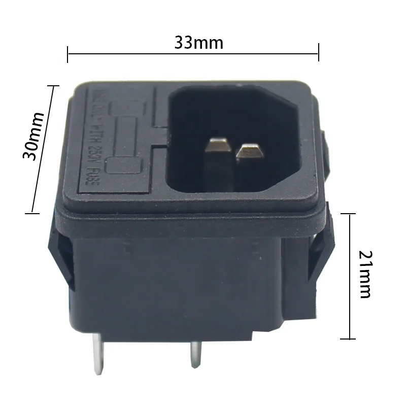 10A 250V AC IEC 320 C14 AC Inlet Socket Snap In Power Adapter Fuse Holder C14 Socket