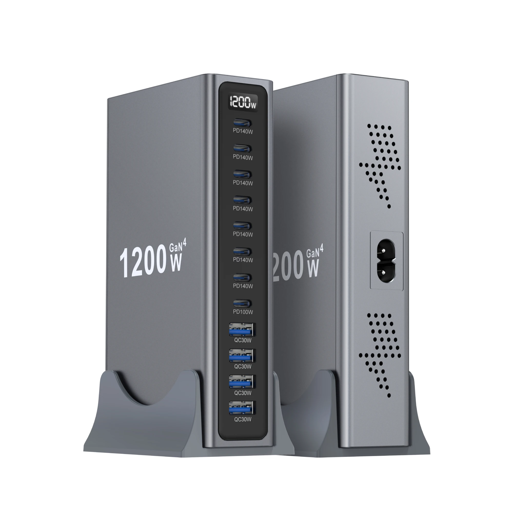 1200w-gan充電器。デスクトップ、ノートパソコン、iphone-18、17-pro、xiaomi、samsung、タブレット、macbookに対応する12in1アダプター。急速充電。