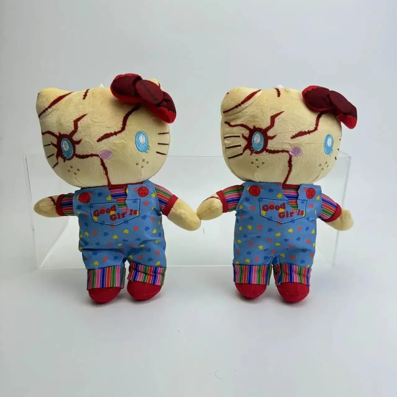 1 Set Chucky Tiffany Valentine Plush Toy Stuffed Doll Kt Hello Kitty Plushie 23cm Kawaii Baby Halloween Christmas Birthday Gift