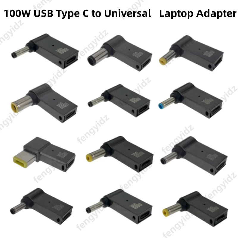 100W USB Type C Fast Charging Adapter Plug Connector Universal USB C Laptop Charger Converter for Dell Asus Hp Acer Lenovo