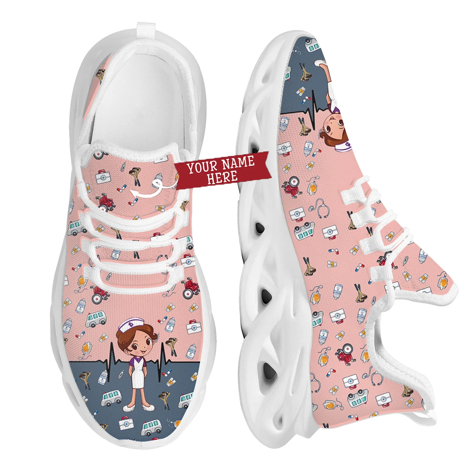 Women's Walking Shoes Fashion Mesh Sneakers Breathe Comfortable Nursing Shoes Casual Platform Footwear Women Shoes