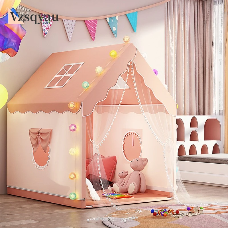 室内折りたたみ式子供用テント ティピー ベビー プレイハウス 女の子用プリンセスキャッスル 子供部屋 おもちゃの家 キッズベッドゲーム 大型子供用おもちゃテント