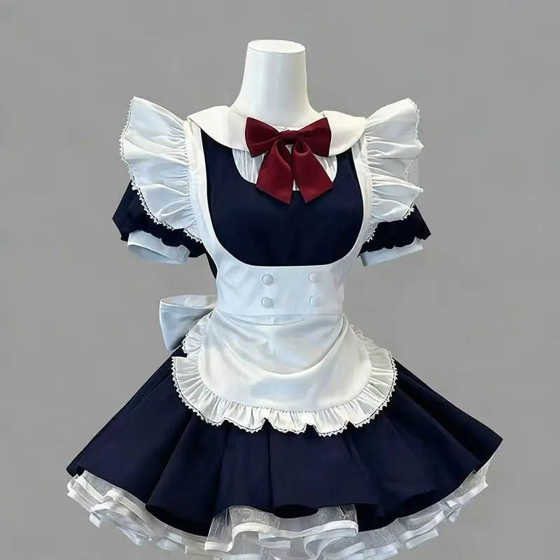Japanese Style Uniform Glass Doll Set with Pink Dress And Stock Market Disaster Theme for Cosplay Female Costume Props