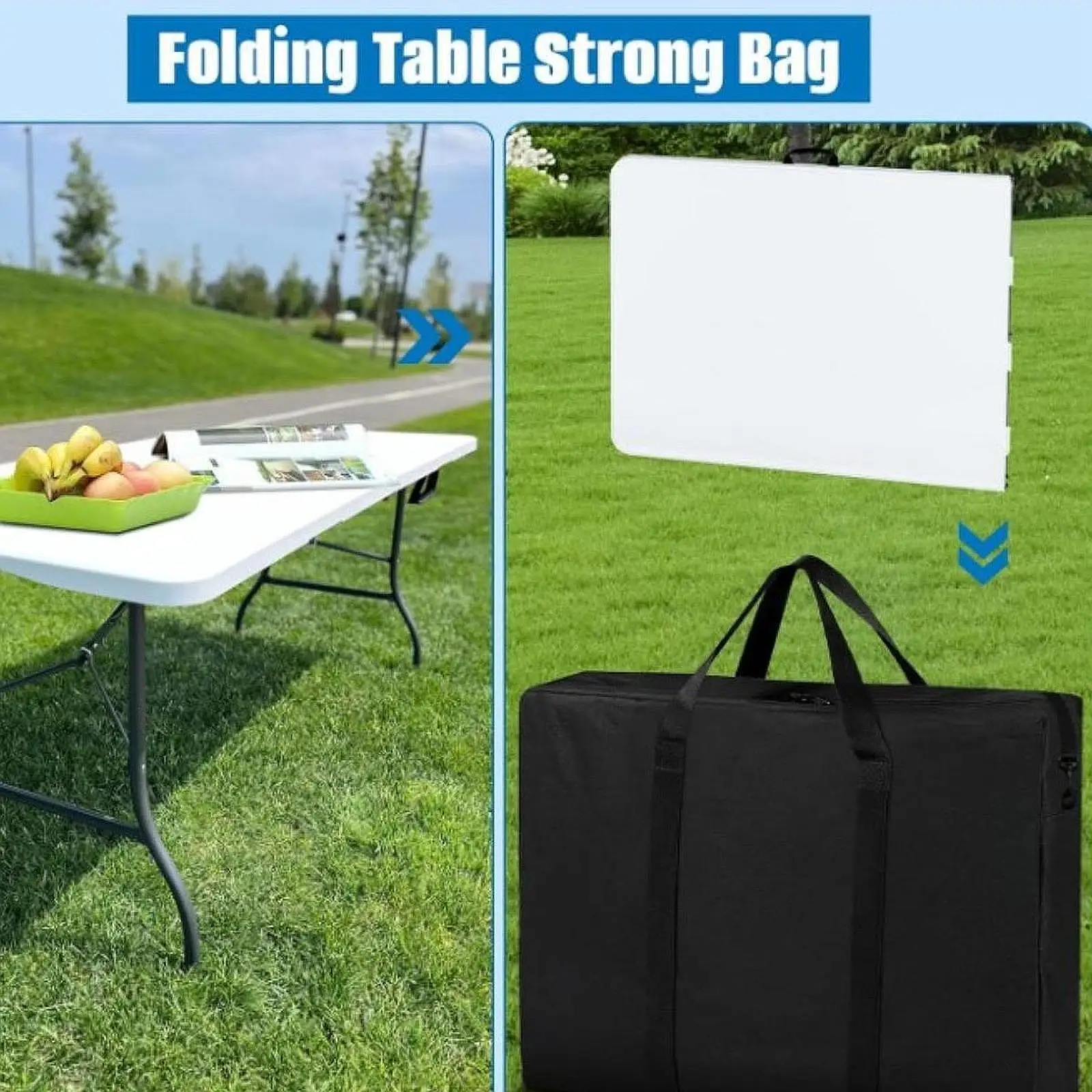 

Folding Camp Table Storage Bag Portable with Carry Handle Grocery Shopping Bag for Camp Barbecue Traveling Backpacking Hiking